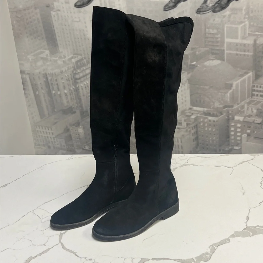 Free People Carson Stretch Over-the-Knee Boots Black Suede US 7